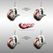 Service Caster 3 Inch 316SS Maroon Polyurethane Swivel 1/2 Inch Threaded Stem Caster Set Brake SS316TS20S314-PPUB-MRN-TLB-121315-4 - alternate 5